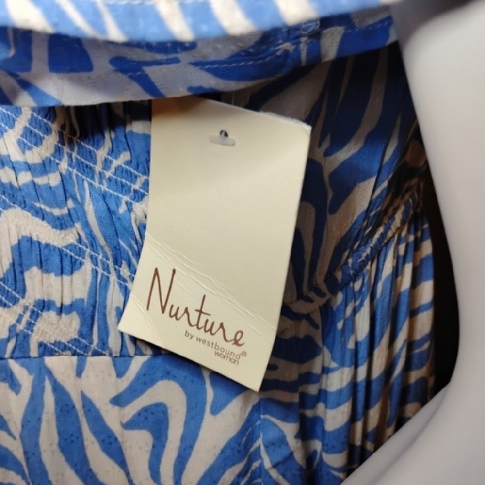 Westbound Blue & White Abstract Zebra Maxi Dress - Picture 6 of 6
